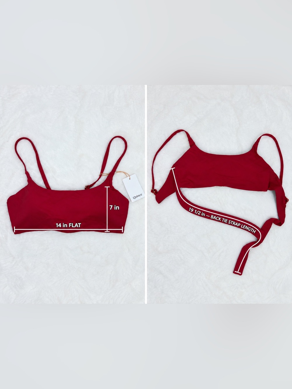 Quince Women’s Large Bikini Top Italian Scoop Neck Tie Back Bathing Suit Swim - Picture 7 of 7